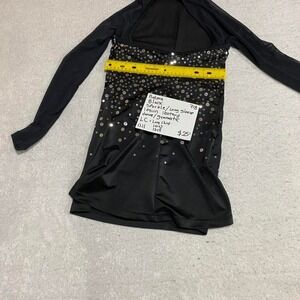 Balera black sparkle long sleeve leotard LC= large child 10-12/12-14. SKU718